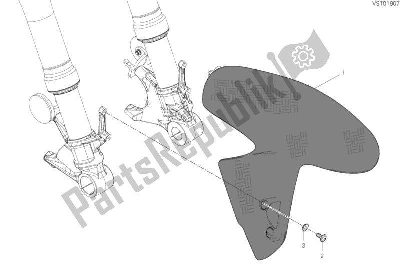 Tutte le parti per il Parafango Anteriore del Ducati Superbike Panigale V4 R USA 998 2019